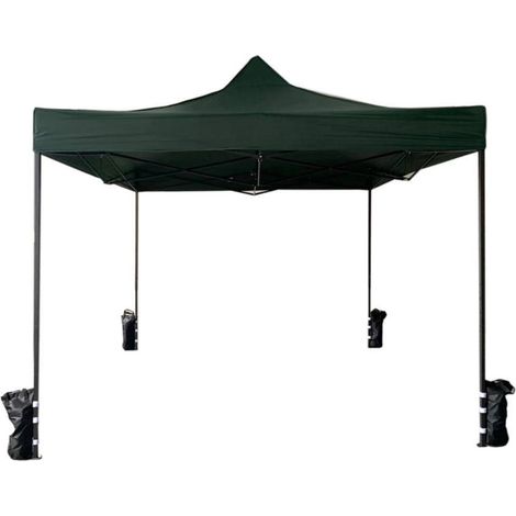 Rebecca Mobili Gazebo Carpa Plegable Verde con Pesos Metal Poliester 3x3 (1/5)