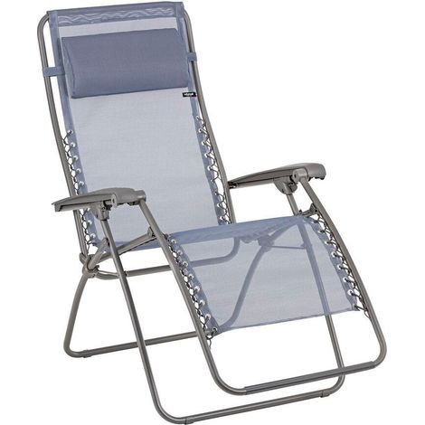 Fauteuil Relax Transat Jardin - Chaise Longue Zéro Gravité - Rsxa - Batyline® Iso - Bleu Ocean - Lafuma Mobilier