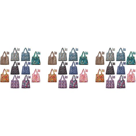 Reusable Foldable Grocery Tote Bags, 30 Pack, 50LBS Extra Capacity, Ripstop Pattern, Machine Washable (1/5)