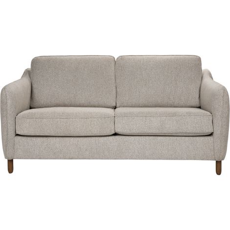 Canapé convertible ouverture express 2 places en tissu pieds bois foncé - Naturel chiné - Vornay (1/5)