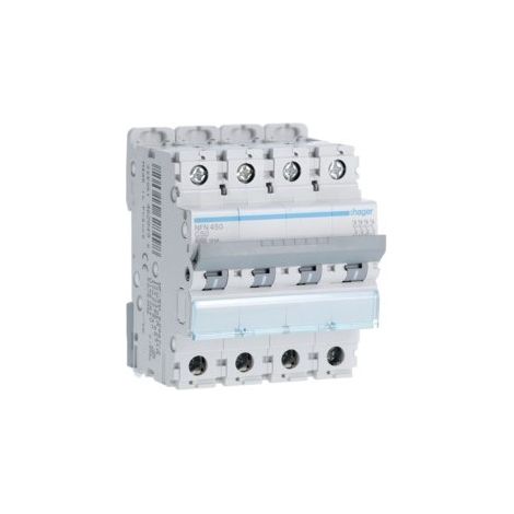 Disjoncteur 4 Pôles 10kA courbe C 50A 4 modules HAGER NFN450