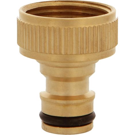 1 Adaptateur Robinet Tuyau 3/4 Pouces, Laiton, Finition Or Mat, Pour Jardinage Et Irrigation (1/5)