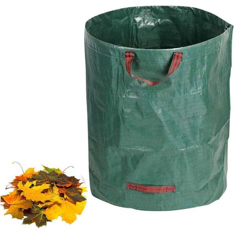 Ecleanfy - 1x 500 litres sac de jardin stable(Sangles rouges) sac à feuilles sac à déchets de jardin sacs pour déchets de jardin sacs pour déchets verts pliables, grands, robustes en toile de polyp (1/4)