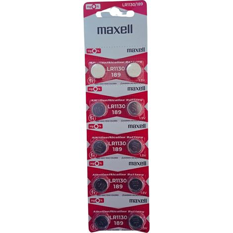 10pcs Maxell LR1130 Calculator Button Alkaline Batteries Silver