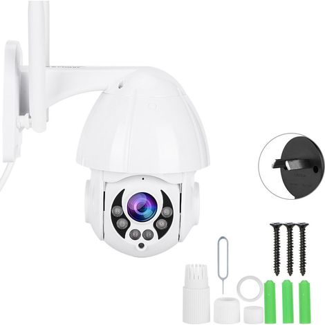 Caméra de sécurité extérieure PTZ 1080P 2.5'', dôme WiFi avec vision nocturne, surveillance 4x zoom, caméra IP sans fil (1/5)