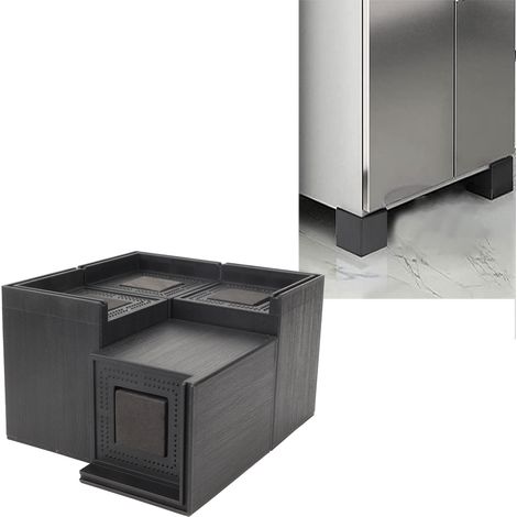 4 Pièces Rehausseurs de Canapé Carrés 4 Pouces Noir pour Pieds de Meuble Pointus (1/5)