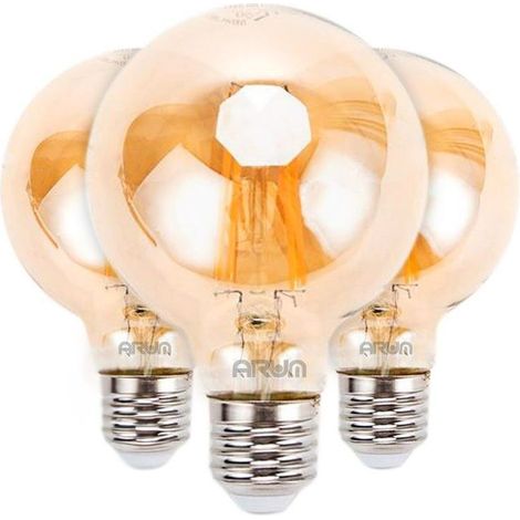 3er-Pack E27 G80 LED-Glühlampen mit bernsteinfarbenem Glühfaden, 6 W (1/5)