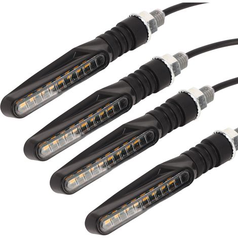 Clignotants Moto 12V 8 LED 10mm Ambre Étanche Universels Filetage M10 pour Scooter et Deux-Roues (1/5)