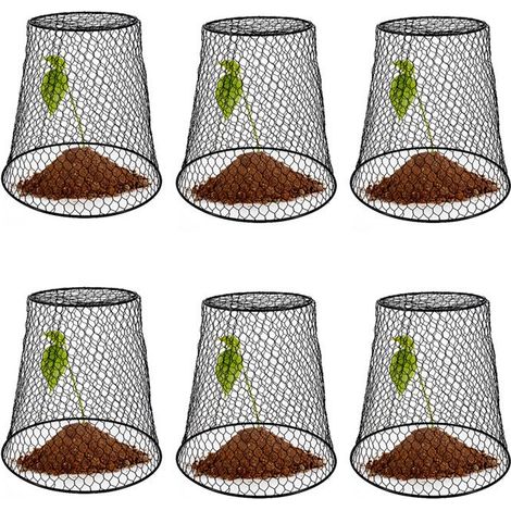 Cloches de Jardin, Chapeaux pour Plantes, Cage de Protection des Plantes avec 10 Piquets de Jardin Protège Les Plantes des Animaux 3 Pièces,Noir (1/3)