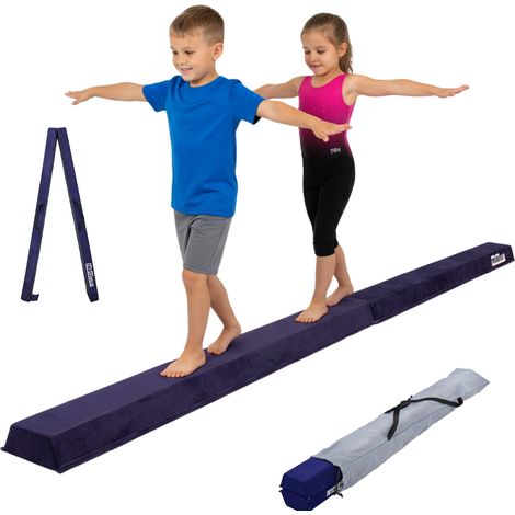 Schwebebalken klappbar Länge 270 cm Tragkraft 100 kg Balancierbalken inkl. Tragetasche in blau