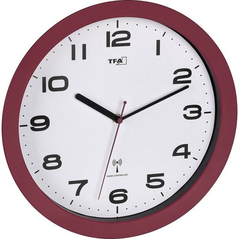 Horloge murale TFA Dostmann 60.3554.06 radiopiloté(e) 50 mm x 320 mm bleu mécanisme d'horloge silencieux (1/3)