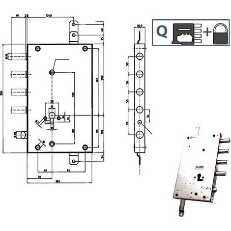 Serrure Sic.Triplice Dx Scr 70 85461 Mottura