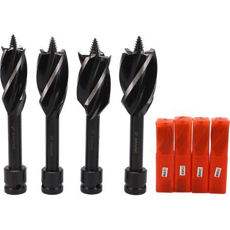 Set mit 4 abnehmbaren Sechskantbohrern mit 4 Schneiden, Holzbohrer für effizientes Bohren - Bohrset. (1/5)