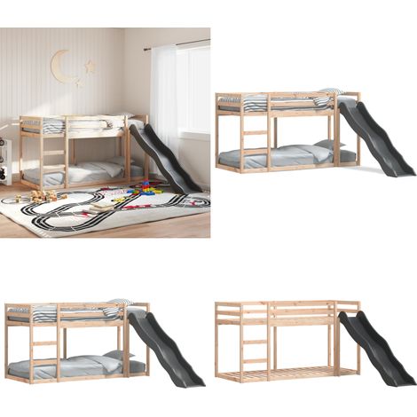 Lit superposé avec toboggan et échelle sans matelas 80x200 cm - Lit Superposé - Lit Enfant - Lit Mezzanine - Lit Avec Toboggan - Lit Avec Échelle - Home & Living (1/5)