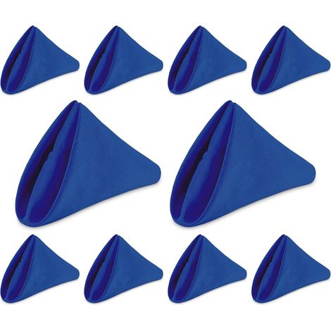 Servilleta negra de algodón y poliéster de 50x50 cm, con bordes dobladillados, lavable – para el hogar, hoteles y banquetes (1 unidad, azul) (1/5)