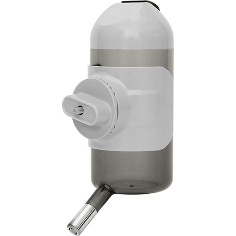 Dog and Cat Water Dispenser, 500ml Dog Water Bottle, Dog Cage Water Bottle, Anti-Drip Water Dispensers for Dog and Cat Pets (Grey) (1/5)