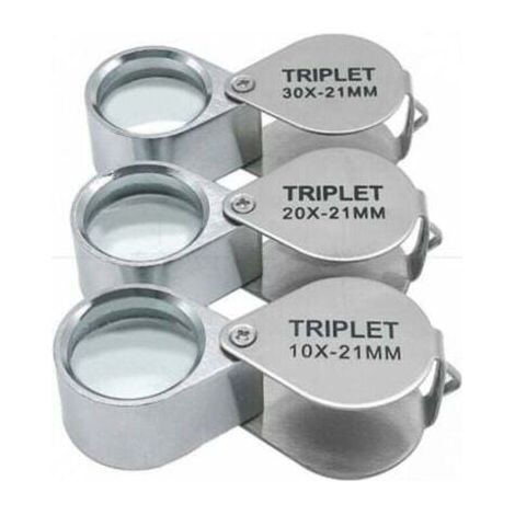 Loupe de bijoutier 10x/20x/30x loupe pliable en alliage d'aluminium et verre optique loupe de poche compacte avec étui (1/4)
