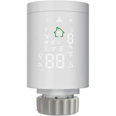 Thermostat Actuator for Radiator Valve Radiator LCD Screen on Body Powered by AA Batteries, Compatible with Amazon Alexa and Google Home (1/5)