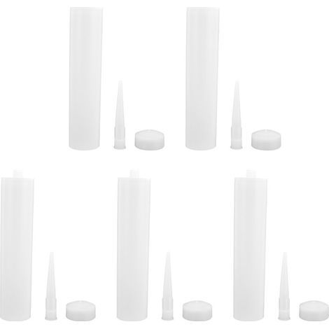 Jeffergarden 5 Sets of Caulking Tubes 300ml PC Caulking Sealant Extruded Nozzle Plug Kit for DIY Construction (1/5)