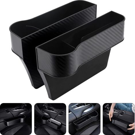 Seat Storage Box with Cup Holder, Center Console, Extra Side Pockets, Car Accessories (1/5)