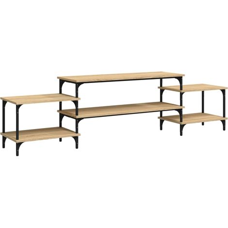Mobile TV multimediale scaffale per televisione televisore buffet sala da pranzo soggiorno camera da letto rovere Sonoma 197 x 35 x 52 cm derivati del legno marrone 020027514