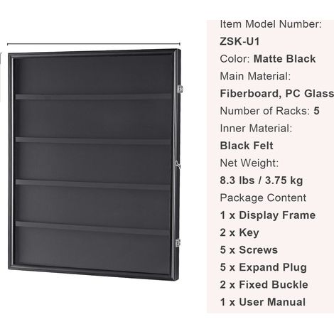 Cadre d'affichage pour maillot et carte de sport, finition noire mate, protection UV, 617x775x55 mm-1PC (1/2)