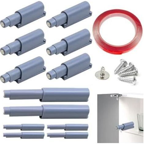 FENOPLASTICALot de 12pcs Appuyez pour Ouvrir Magnétique Loquets, Amortisseur Porte Placard, Fermetures Magnétiques Push to Open, Rebondeur Tiroir D'armoire - Pour Armoires, Meubles Cuisine et Tiroirs (1/5)