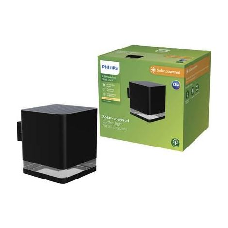 Philips Virona aplique solar negro 1,8 W LED exterior