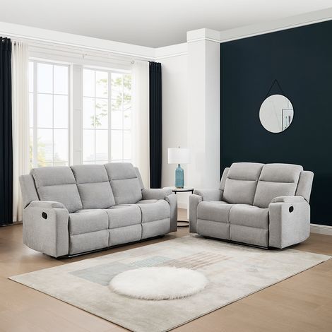 ORKA 2+3 SEATER FABRIC MANUAL RECLINER SOFA SET (Grey) (1/5)