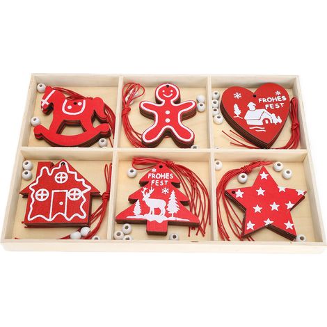 Wooden Hanging Ornaments DIY Christmas Tree Decorative Pendants Decoration AccessoriesJM02033