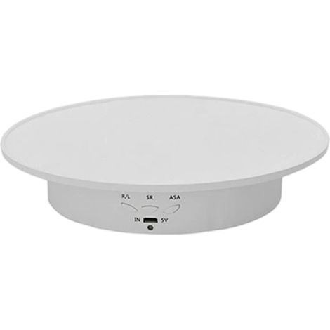 1 Socle rotatif motorisé 360°, blanc, capacité 8 kg, diamètre 20 cm, pour vitrine, bijouterie, figurine (1/5)