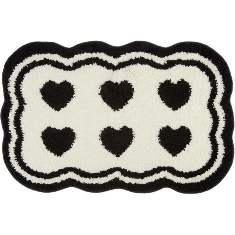 Saugfähige Badvorleger rutschfeste Bodenmatte mit Herzform Waschbar 40x60cm Badezimmer (1/5)