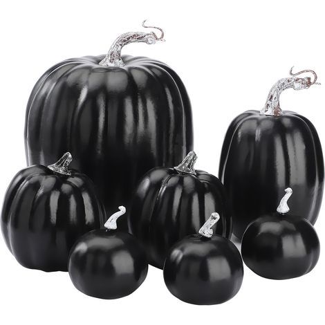 Lot De 7 Citrouilles Simulées En Mousse, Décoration Halloween Mini Potirons Artificiels Pour Maison Et Jardin, Style C
