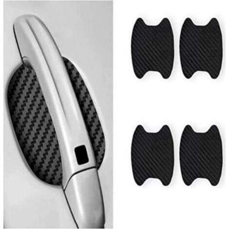 Film de Protection de Porte 4PCS (Noir) Carbon - Film Anti-Rayures 90x100mm pour Poignée de Porte, Facile à Installer et Imperméable (1/4)
