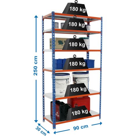 simonrack Mensola moderna blu arancione galva robusta