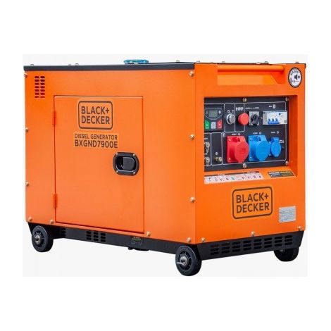 Black & Decker – Groupe électrogène insonorisé 7.9kVA Diesel 230V/400V – Moteur 4 temps 498cc – Démarrage électrique – Autonomie 7h à 75% de charge (1/5)