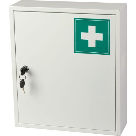Erste-Hilfe-Kasten MEDIC, 31x10x36 cm, Wandmontage, Metall (1/4)