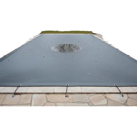Cubierta rectangular para piscina, impermeable, repelente a la suciedad, negra. (1/2)