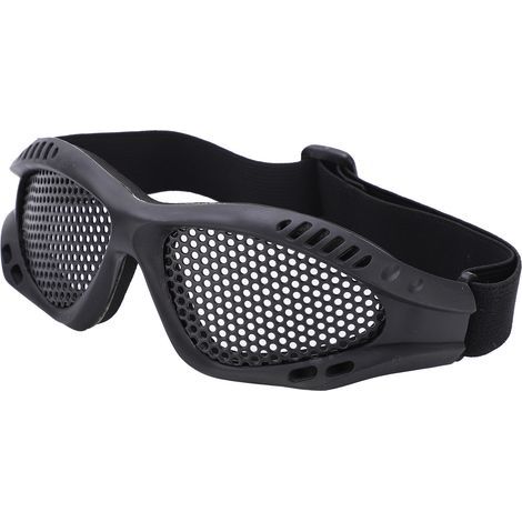 Schlagfeste, hochfeste, atmungsaktive Netzschutzbrille, ideal für Sportschießen, Spiele und Outdoor-Aktivitäten (schwarz). (1/5)