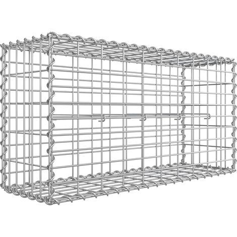 Gabion pour Pierre SONGMICS GGB153 - Argent - 100 x 50 x 30cm - Clôture gabion - Cage en métal - Panier à Pierre - Décoration de Jardin
