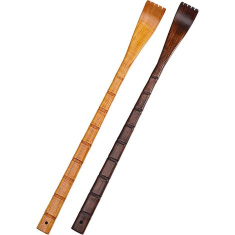 2 Grattoirs en Bois Long Manche pour Démangeaisons - Dispositif Anti-Grattage Dos avec Poignée Allongée (1/5)