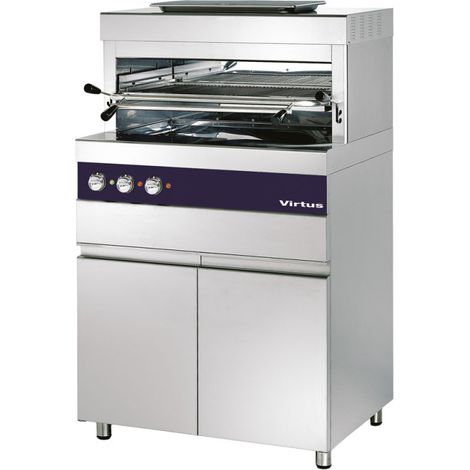 Gril électrique 800°C avec grille de 770x470 mm sur meuble avec portes - VIRTUS (1/2)