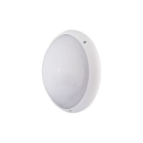 Hublot extérieur fluo 2X11W Ø 350mm blanc polycarbonate lampes 4000K 2G7 et ballast elec CL2 IK10 IP65 SQUAD EBENOID 079432