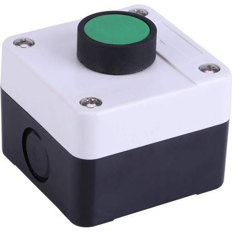 Boîte de Commande avec Bouton, 68 x 72 x 54mm N/O Vert Poussoir étanche IP54 Interrupteur D'arrêt D'urgence Momentané pour Boîte de Protection électrique de Machine Industrielle pour Ouvre-Porte (1/5)