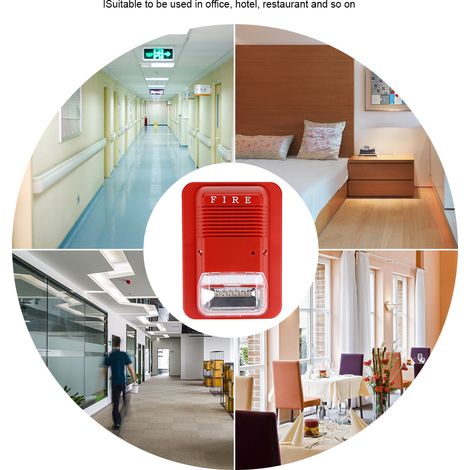 Feuermelder mit Blitzlicht und Sirene, Rauchmelder für Zuhause, Büro, Hotel (1/5)
