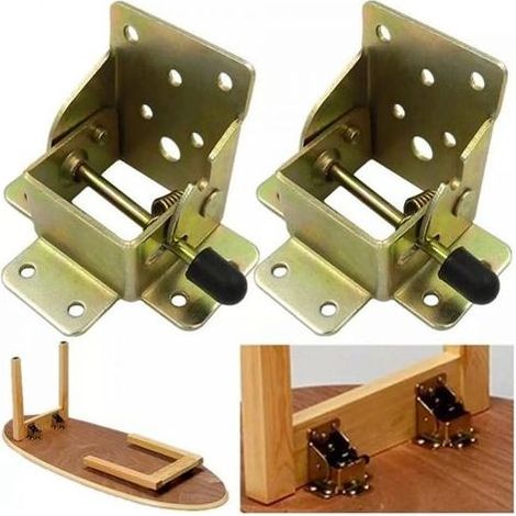 (1 paire) Extensions de pieds de table pliantes autobloquantes à 90 degrés pour charnières de table et de lit (1/5)