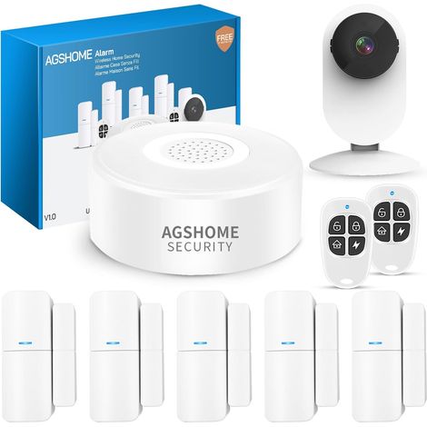 Alarmes Maison WiFi Pièces avec Caméra 1080P et Sirène 120dB vérification visuelle avec caméra WiFi 1080P après une alerte (1/5)