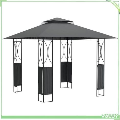 Belvédère - FAFEICY - 360141 - Toit double étage PA imperméable - Structure acier - 300x300x270 cm (1/5)