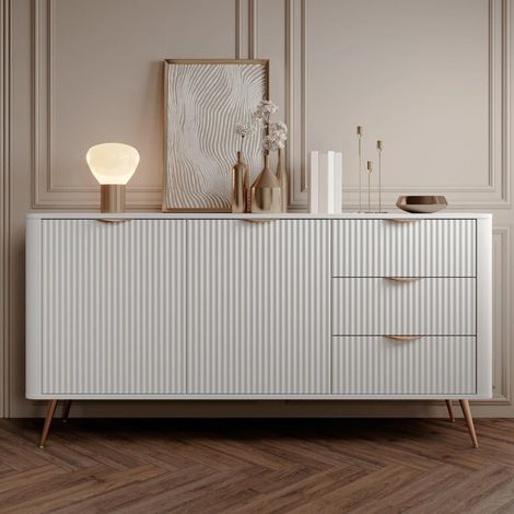 AX LIVING Kleider Kommode Vespasia 163 2T3S 163,2cm Weiß XXL Sideboard