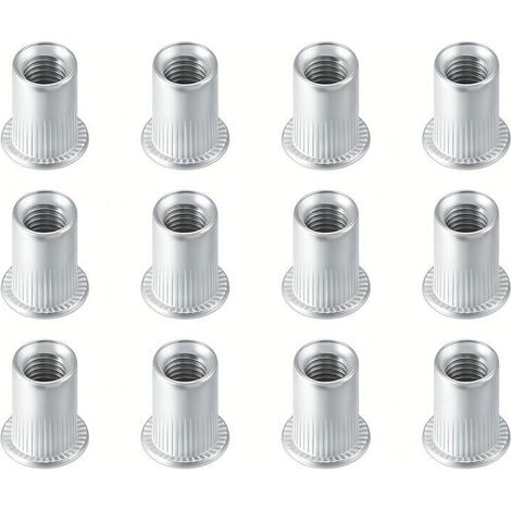 Tuerca remachable de acero inoable 1/4-20 - Tuerca de cabeza plana roscada - 50 piezas (1/5)
